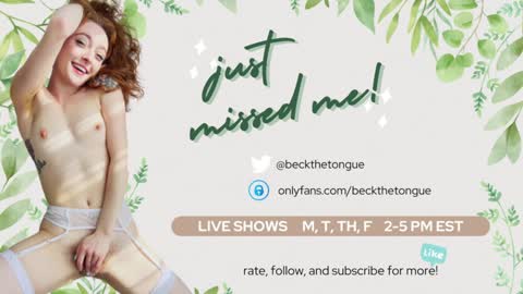 Snapshot of beckthetongue chatting on January 23, 3:05 am Beck the tongue online show from January 23, 3:05 am