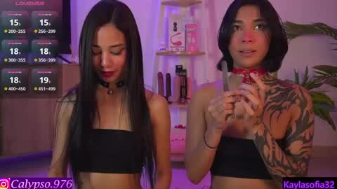 Snapshot of calypso_and_ge1 chatting on February 15, 6:44 pm Calypso and Kayla online show from February 15, 6:44 pm
