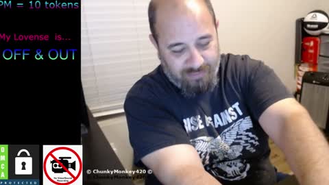 Snapshot of chunkymonkey420 chatting on February 8, 4:25 am Spencer Smokey Bear online show from February 8, 4:25 am