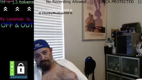 Snapshot of chunkymonkey420 chatting on April 3, 9:46 pm Spencer Smokey Bear online show from April 3, 9:46 pm