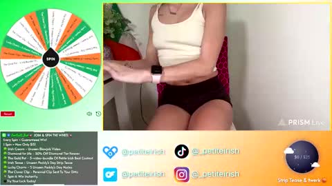 Snapshot of petiteirish_ chatting on March 14, 2:44 pm Petite Irish online show from March 14, 2:44 pm