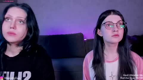 Snapshot of sleepingduo chatting on June 22, 8:06 pm Hi We are Iva and Angela Nice to meet u 3 online show from June 22, 8:06 pm