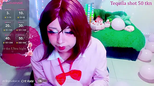 Snapshot of MilkyXSakura chatting on February 9, 2:28 am MilkyXSakura online show from February 9, 2:28 am