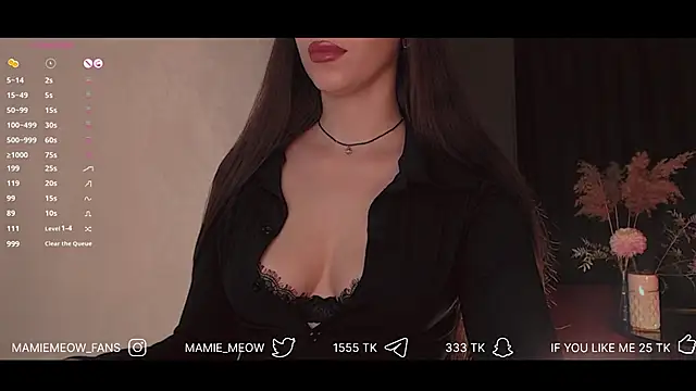 Snapshot of Mamiemeow chatting on February 6, 11:43 am Mamiemeow online show from February 6, 11:43 am