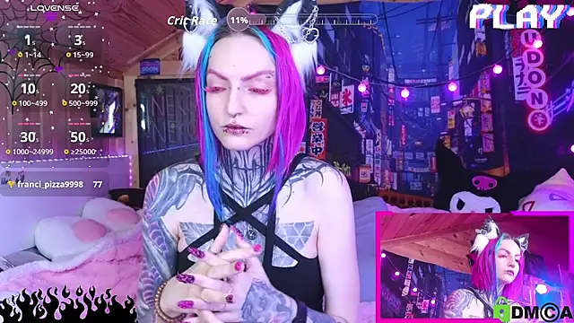 Snapshot of NekoCyber chatting on February 11, 5:12 am NekoCyber online show from February 11, 5:12 am