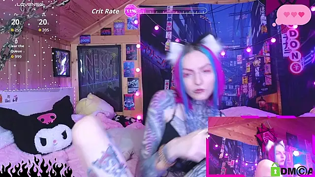 Snapshot of NekoCyber chatting on February 22, 5:08 am NekoCyber online show from February 22, 5:08 am